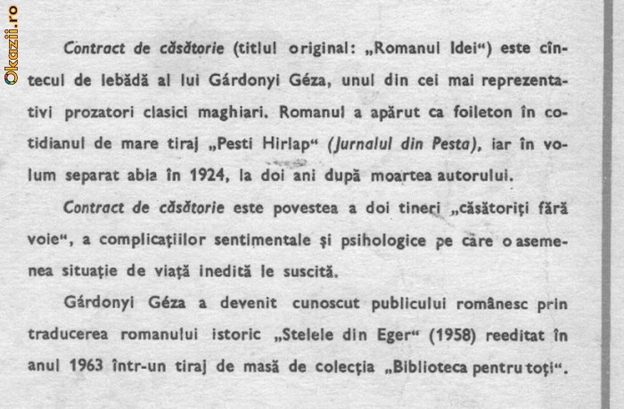 Gardonyi Geza - Contract de casatorie Gardonyi Geza - Contract de casatorie