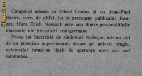 Hans Erich Nossack - Interviu cu moartea Hans Erich Nossack - Interviu cu moartea