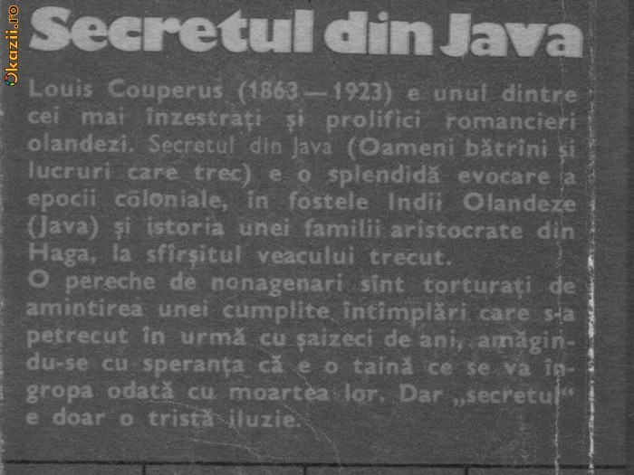 Louis couperus - Secretul din Java Louis couperus - Secretul din Java