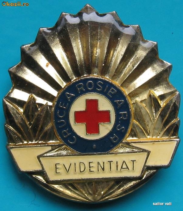 insigna CRUCEA ROSIE, RSR insigna CRUCEA ROSIE, RSR
