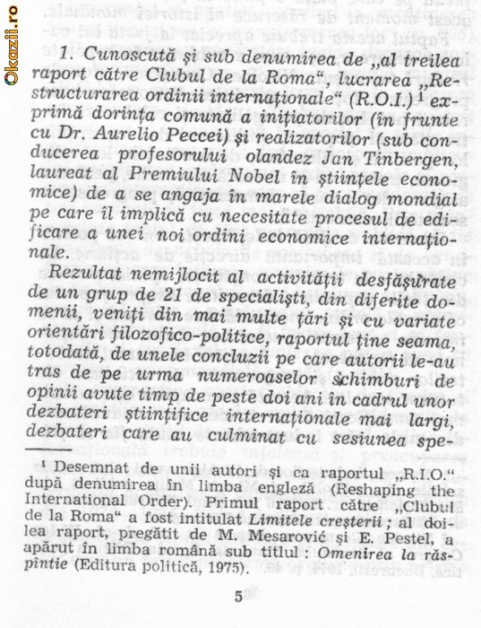 Jan Tinbergen - Restructurarea ordinii internationale