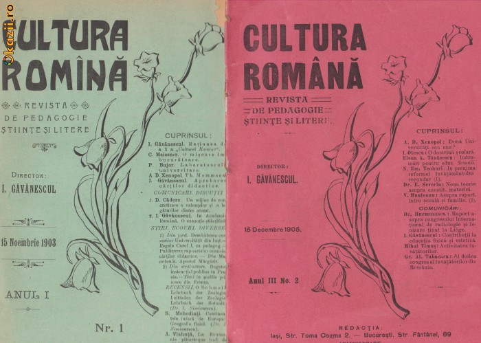 3 nr. Cultura Romana - revista de pedagogie (1903-1905)