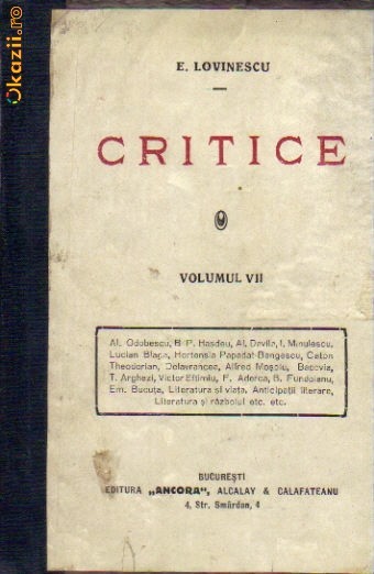 Eugen Lovinescu - Critice vol 7