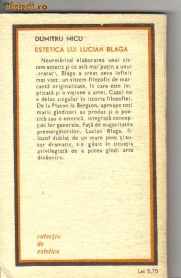 Dumitru Micu - Estetica lui Lucian Blaga