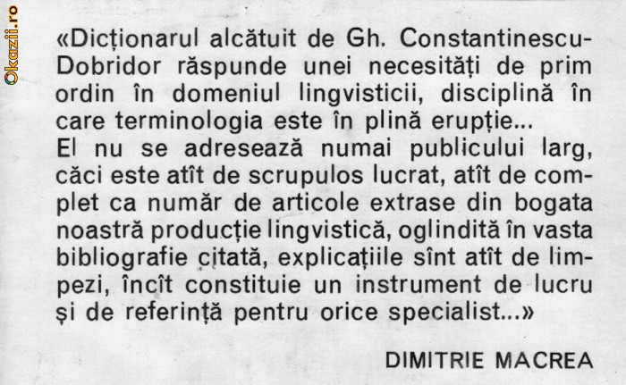 Gh Constantinescu - Mic dictionar de terminologie lingvistica