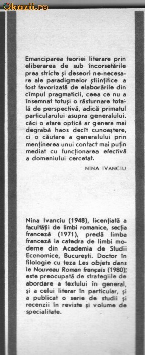 Nina Ivanciu - Epistema si receptare