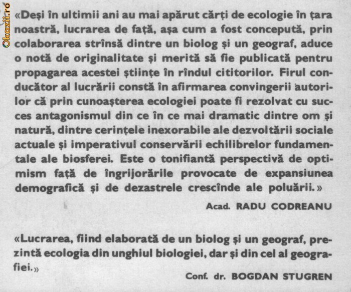 Victor si Mircea Tufescu - Ecologia si activitatea umana