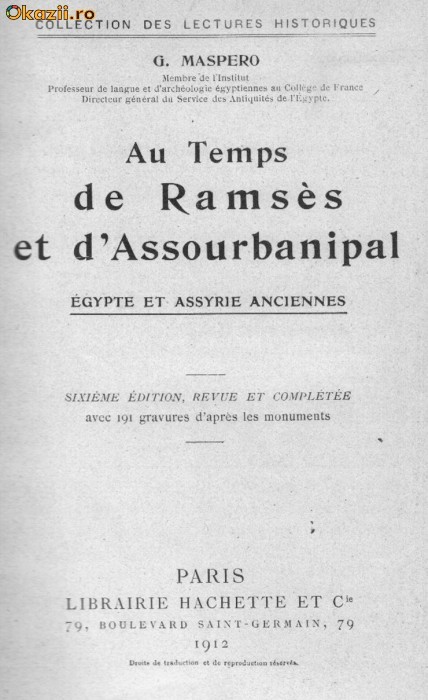 G Maspero - Au temps de Ramses et d`Assourbanipal