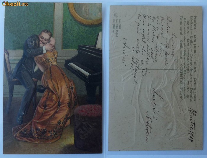 Felicitare in relief , 1907 , stare excelenta Felicitare in relief , 1907 , stare excelenta