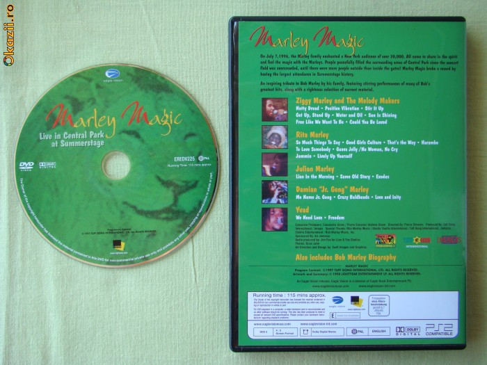 MARLEY MAGIC - Live In Central Park - D V D Original NOU MARLEY MAGIC - Live In Central Park - D V D Original NOU