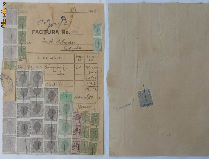 Factura , 1948 , 40 timbre