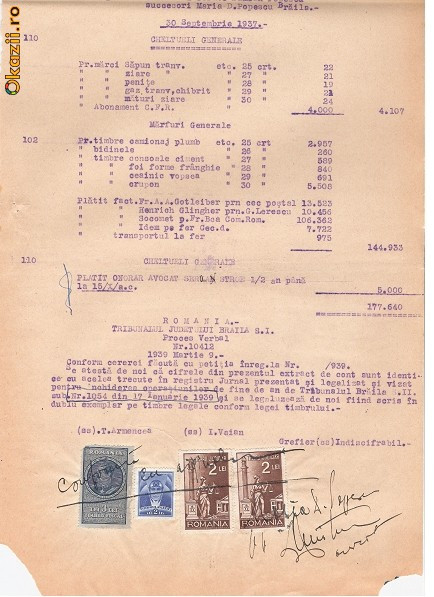 31 Document vechi fiscalizat -1939 -Braila -Proces Verbal