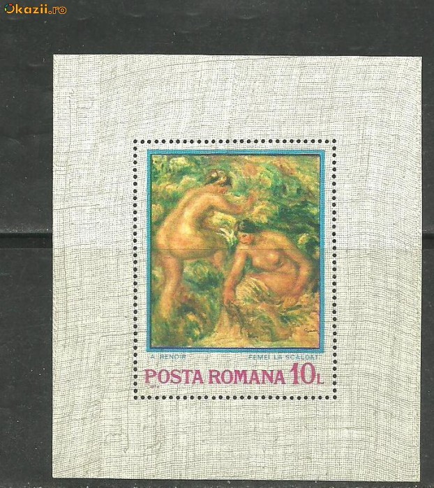 Romania 1974 - PICTURA NUDURI FEMEI DE RENOIR, colita nestampilata Z15