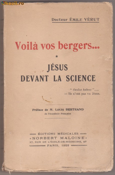 Dr.E.Verut / Jesus devant la science (Paris,1928)
