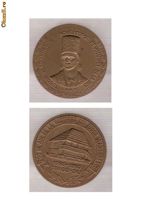 AC 89 Medalia Tudor Vladimirescu, conducatorul revolutiei1821 AC 89 Medalia Tudor Vladimirescu, conducatorul revolutiei1821