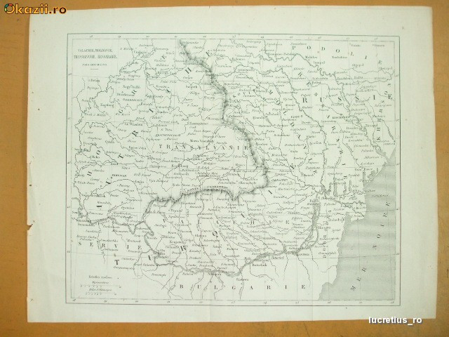Harta Valachie, Moldavie, Transylvanie, Bessarabie