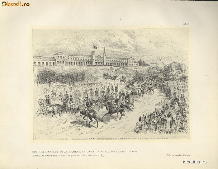 Plansa Sosirea Ducelui Nicolae in Gara de Nord 1939 Plansa Sosirea Ducelui Nicolae in Gara de Nord 1939