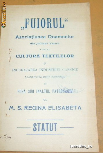 Statut-FUIORUL-Cultura Textilelor, jud Vlasca-1901909