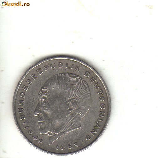 bnk mnd Germania 2 marci 1973 J , vf , Adenauer
