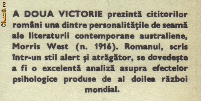 Morris West - A doua victorie