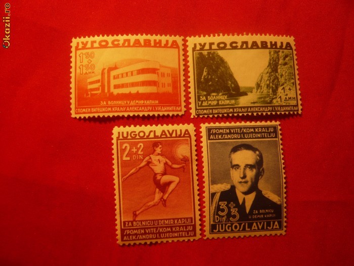 Serie- Pt. Sanatoriul Regele Alexandru I -1938 Yugoslavia Serie- Pt. Sanatoriul Regele Alexandru I -1938 Yugoslavia