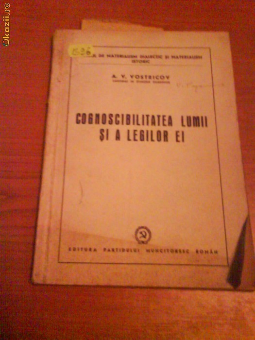 1396 A.V.Vostricov-Cognoscibilitatea lumii si a legilor ei 1396 A.V.Vostricov-Cognoscibilitatea lumii si a legilor ei