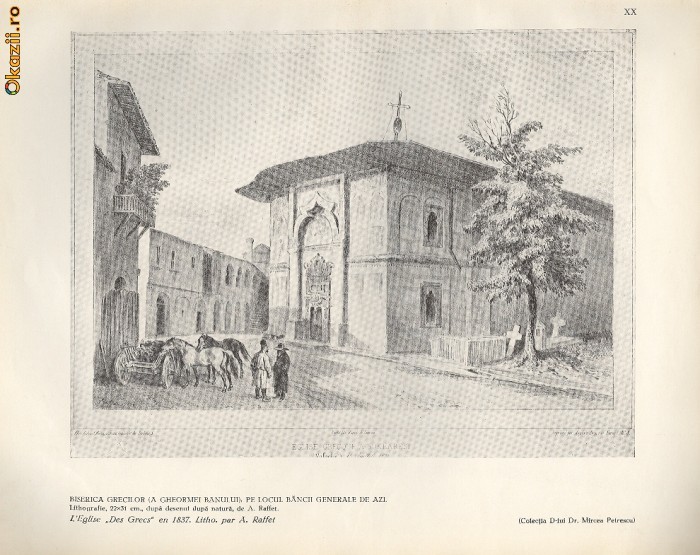 Plansa - Biserica Grecilor- repro Raffet-1837 Plansa - Biserica Grecilor- repro Raffet-1837