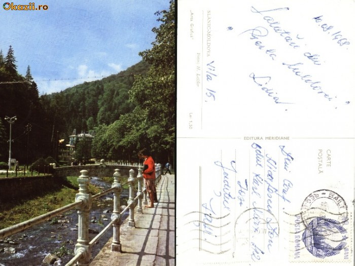 Carte postala ilustrata Vedere din Slanic Moldova