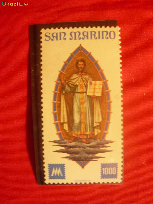 Serie-Centenarul Marcii Postale -1977 SAN MARINO ,1 val.