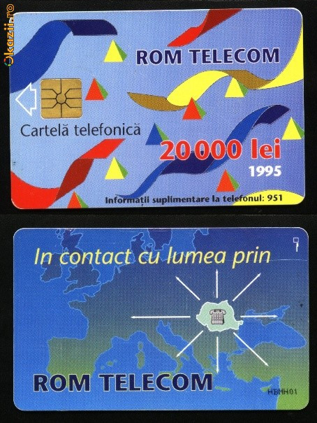Cartela telefonica desen abstract, 20000 Lei,1995,Rom 10a
