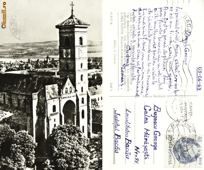 Carte postala ilustrata Catredala Romano-catolica, Alba Iulia