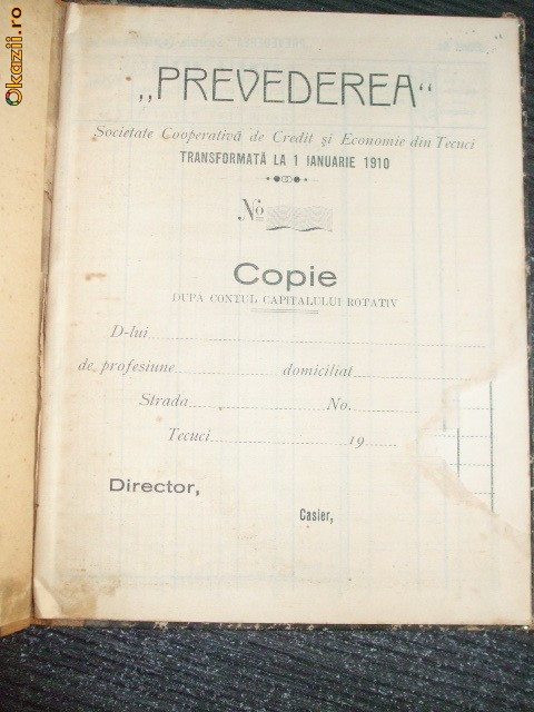 Statut- Soc. Cooperativa-PREVEDEREA-Tecuci-1910