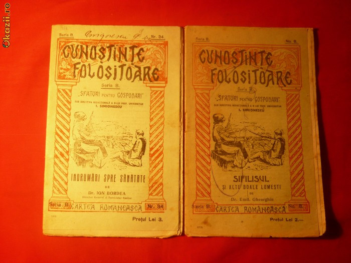 2 Brosuri din Colectia - CUNOSTINTE FOLOSITOARE 1922-&#039;24