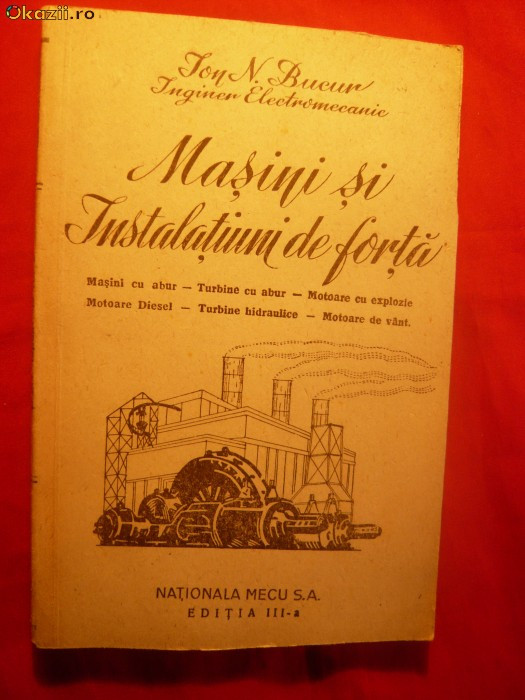 MASINI SI INSTALATII DE FORTA de ION N. BUCUR - 1947