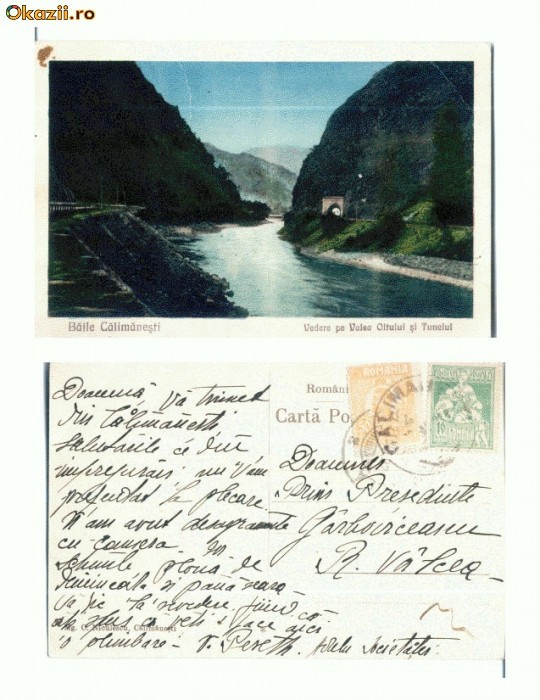CP122 -39Baile Calimanesti -Vedere spre Valea Oltului si Tunelul CP122 -39Baile Calimanesti -Vedere spre Valea Oltului si Tunelul