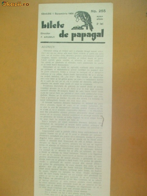 Revista Bilete de papagal nr 255 1928