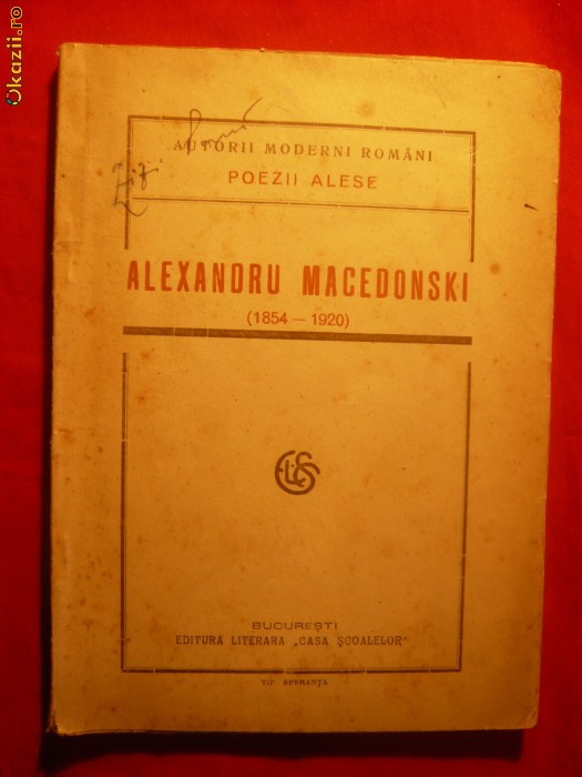 AL.MACEDONSKI - POEZII ALESE -Prima Ed. postuma 1921