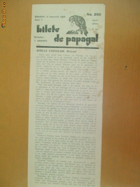 Revista Bilete de papagal nr 289 1929