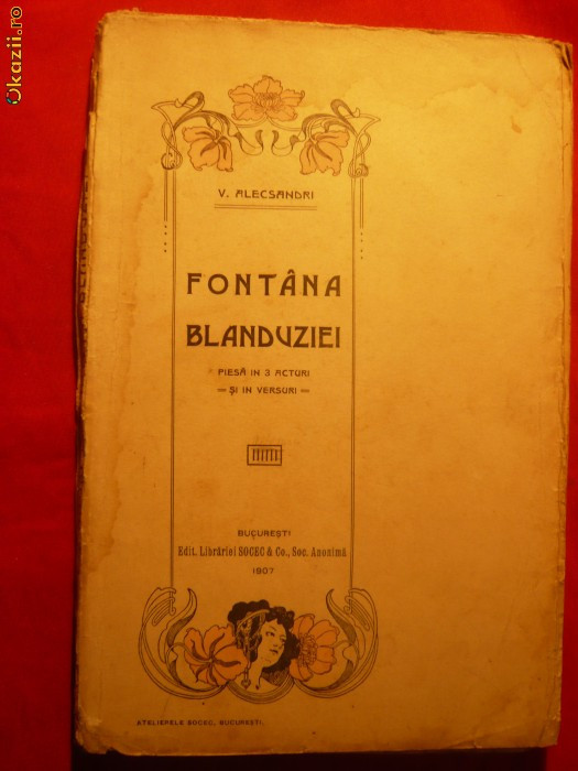 V. ALECSANDRI - FANTANA BLANDUZIEI - ed. 1907