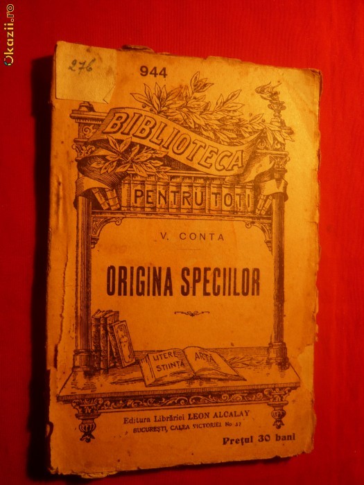 V.Conta -Originea Speciilor -BPT NR.944 -Ed.Antebelica