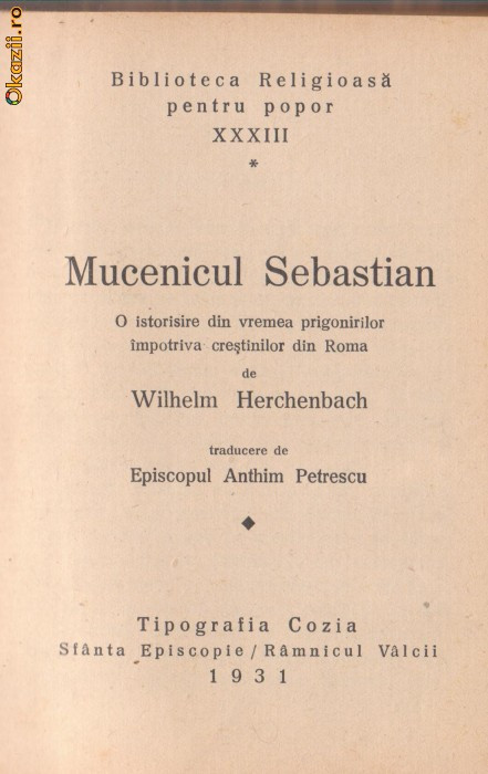 W.Herchenbach / MUCENICUL SEBASTIAN - ed.1931