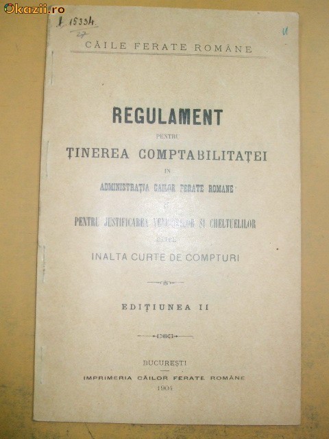 Regulament CFR pentru justificarea veniturilor 1904