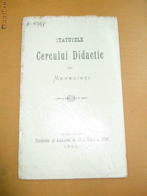 Statut Cerc Didactic Mehedinti T. Severin 1906 Statut Cerc Didactic Mehedinti T. Severin 1906
