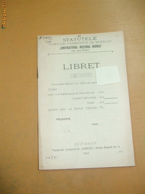 Statut Soc.,,CONSTRUCTORUL MEST. MANOLE" Statut Soc.,,CONSTRUCTORUL MEST. MANOLE"