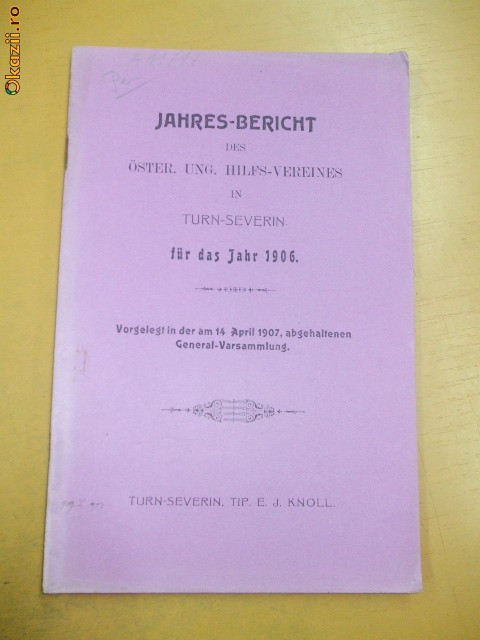 Jahres-Bericht des Oster. Ung. in T. Severin 1907