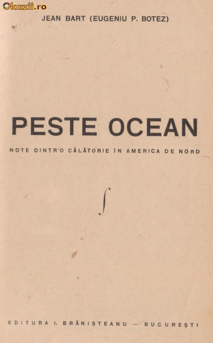 Jean Bart / PESTE OCEAN (editie interbelica,ilustrata)