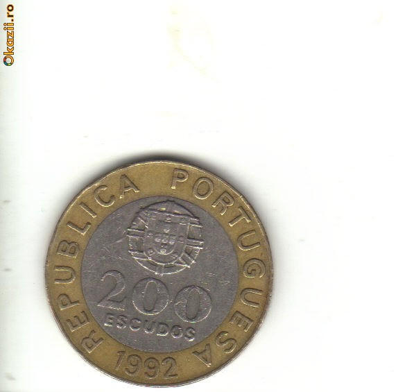bnk mnd Portugalia 200 escudos 1992 bimetal