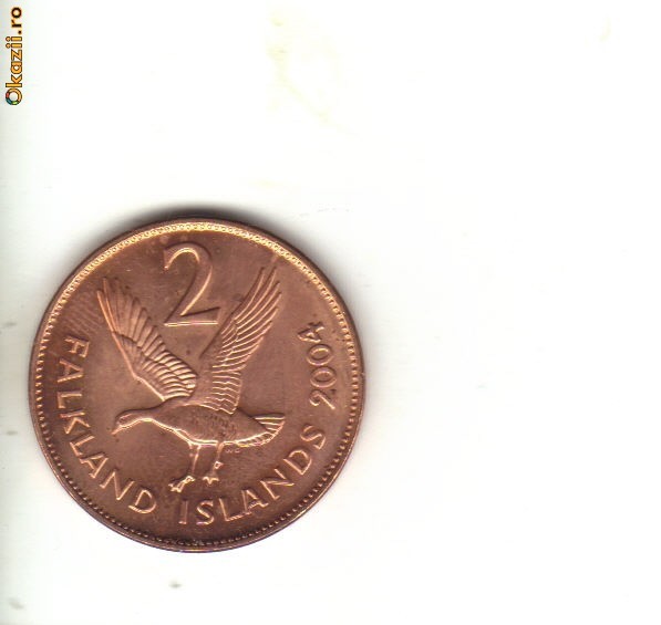 bnk mnd Insulele Falkland 2 penny 2004 , pasare