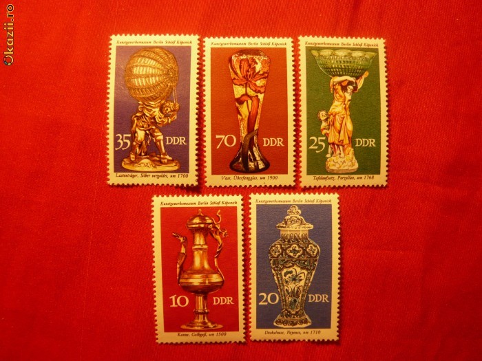 Serie- Piese Orfevrarie in DDR 1976 DDR , 5 valori Serie- Piese Orfevrarie in DDR 1976 DDR , 5 valori