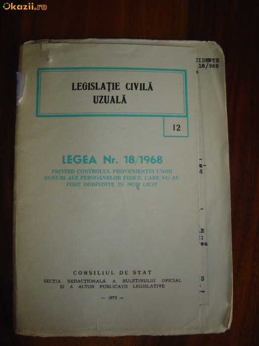 1736Legislatie Civila Uzuala legea 18/1968